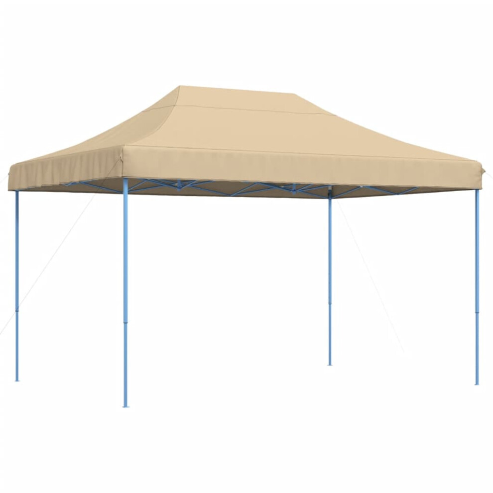Vidaxl (, Without Sidewall) Foldable Party Tent Pop-Up With 4 Sidewalls Patio Gazebo Canopy Shelter Beige