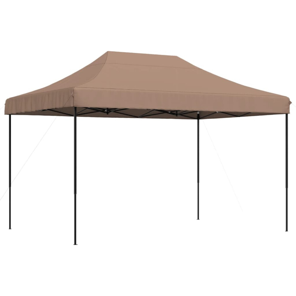 (brown, without sidewall) vidaXL Foldable Party Tent Pop-Up with 4 Sidewalls Patio Gazebo Canopy Shelter