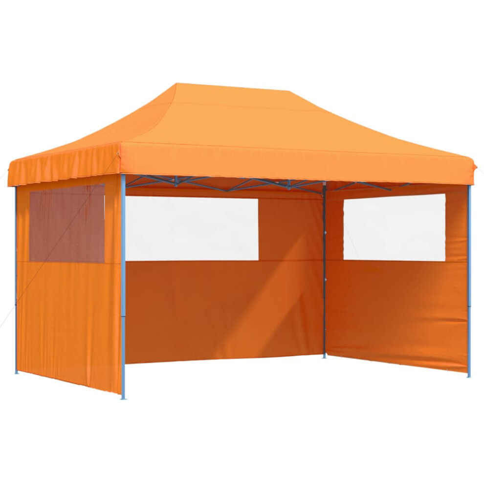 (orange, with 3 sidewalls) vidaXL Foldable Party Tent Pop-Up with 4 Sidewalls Patio Gazebo Canopy Shelter