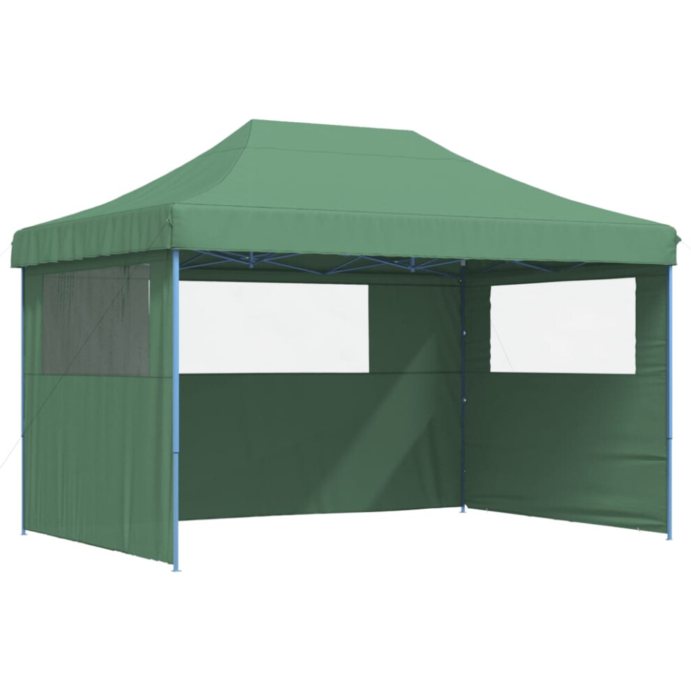 (green, with 3 sidewalls) vidaXL Foldable Party Tent Pop-Up with 4 Sidewalls Patio Gazebo Canopy Shelter