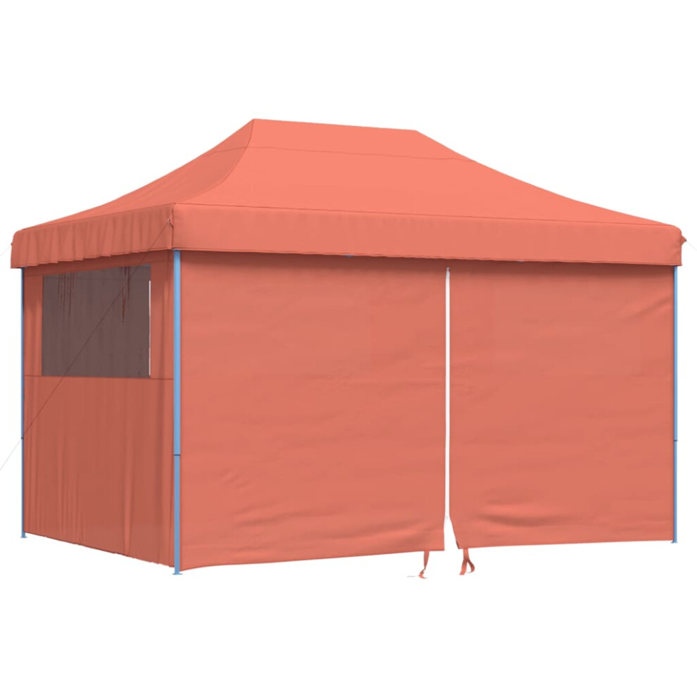 (terracotta, with 4 sidewalls) vidaXL Foldable Party Tent Pop-Up with 4 Sidewalls Patio Gazebo Canopy Shelter