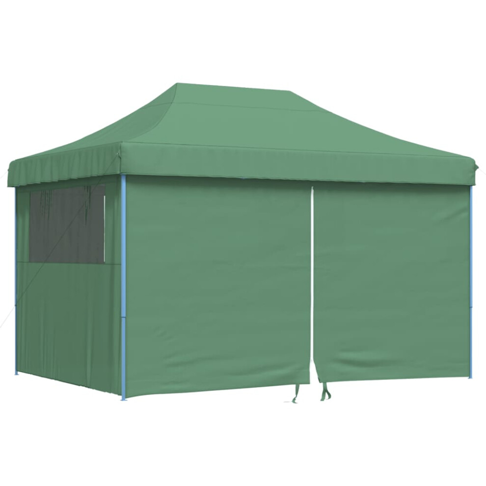 (green, with 4 sidewalls) vidaXL Foldable Party Tent Pop-Up with 4 Sidewalls Patio Gazebo Canopy Shelter