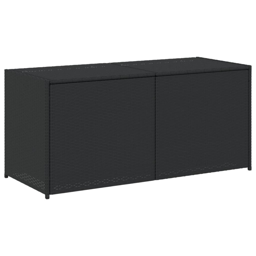 Vidaxl (Black, 120 X 50 X 56 Cm) Garden Storage Box Bench Container Chest Shed Blanket Box Poly Rattan