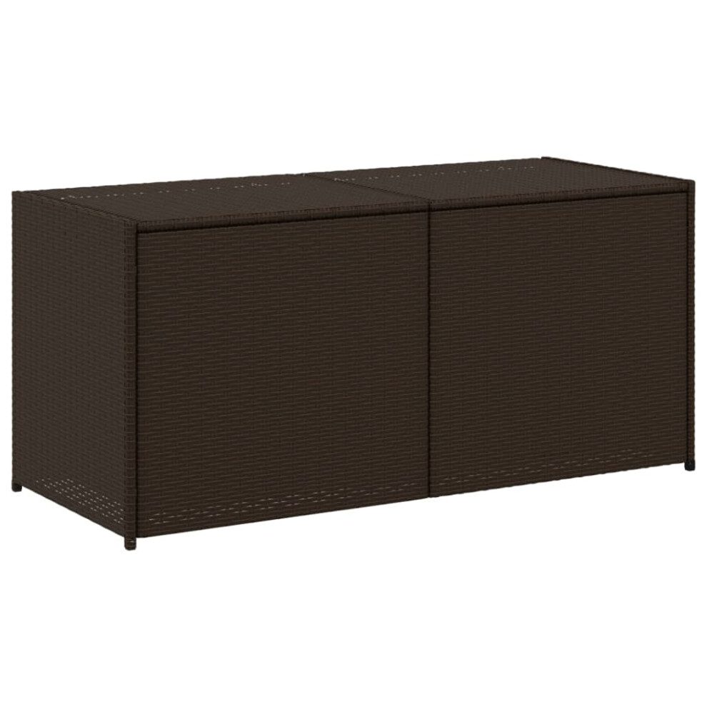 (brown, 120 x 50 x 56 cm) vidaXL Garden Storage Box Bench Container Chest Shed Blanket Box Poly Rattan