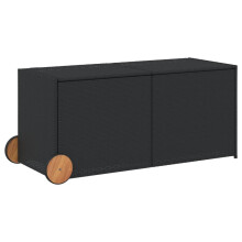 (black, 127 x 55 x 56/59.5 cm) vidaXL Garden Storage Box Bench Container Chest Shed Blanket Box Poly Rattan