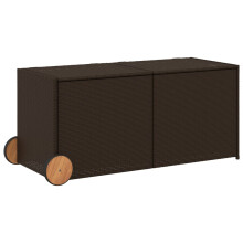 (brown, 127 x 55 x 56/59.5 cm) vidaXL Garden Storage Box Bench Container Chest Shed Blanket Box Poly Rattan