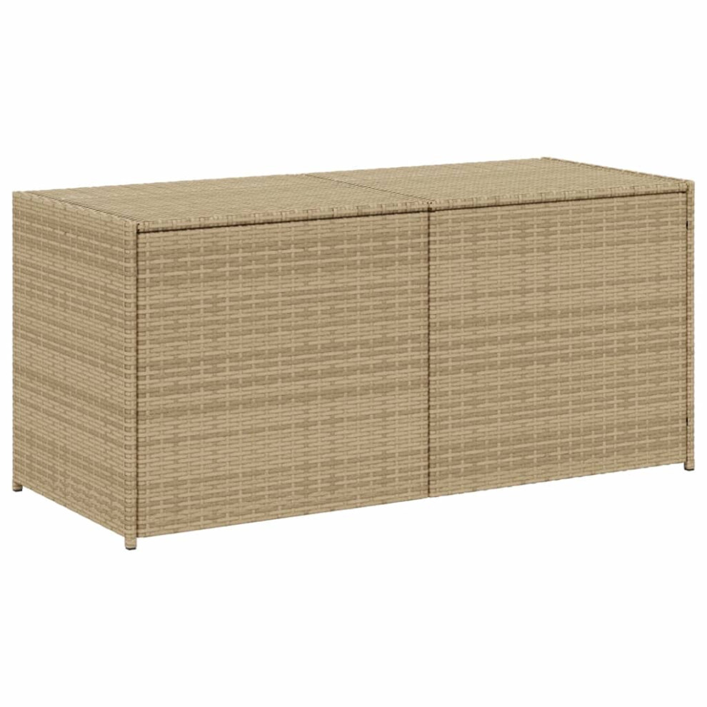 Vidaxl (Mix Beige, 120 X 50 X 56 Cm) Garden Storage Box Bench Container Chest Shed Blanket Box Poly Rattan