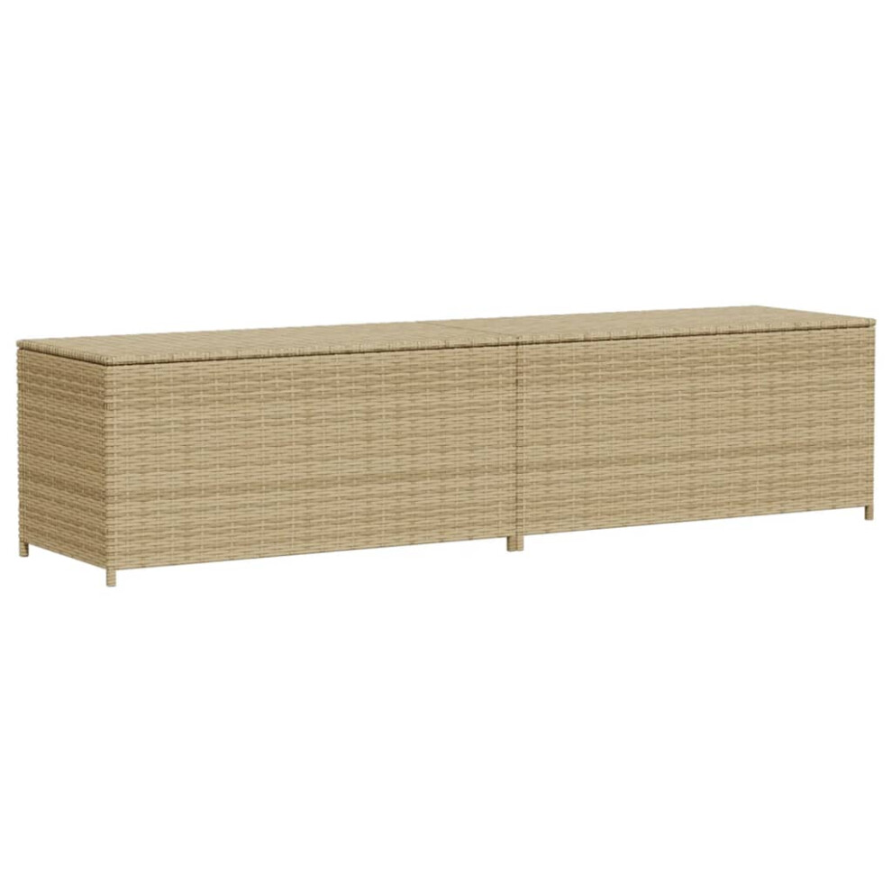 (mix beige, 200 x 50 x 58 cm) vidaXL Garden Storage Box Bench Container Chest Shed Blanket Box Poly Rattan