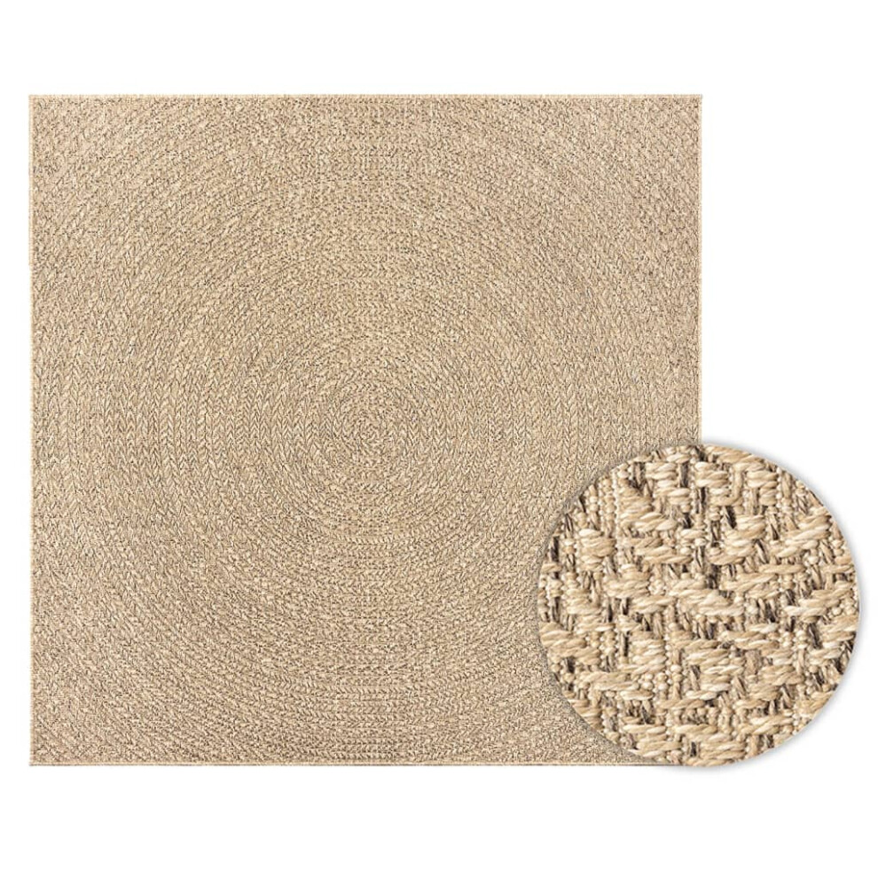 (round, 240 x 240 cm) vidaXL Rug Floor Carpet for Indoor and Outdoor Door Mat Kitchen Rug Jute Look