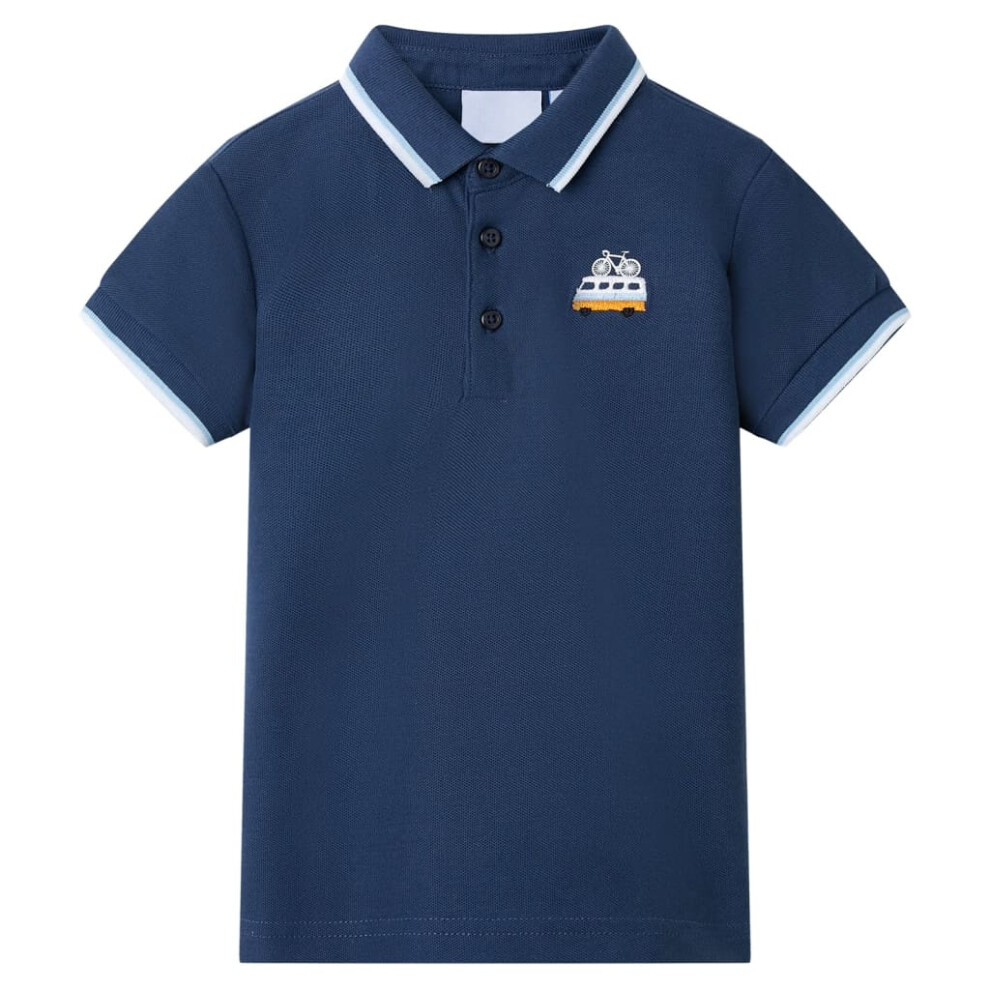 (104 (3-4y)) Kids' Polo Shirt School T Shirts Plain Summer Tank Top and Tees Dark Blue