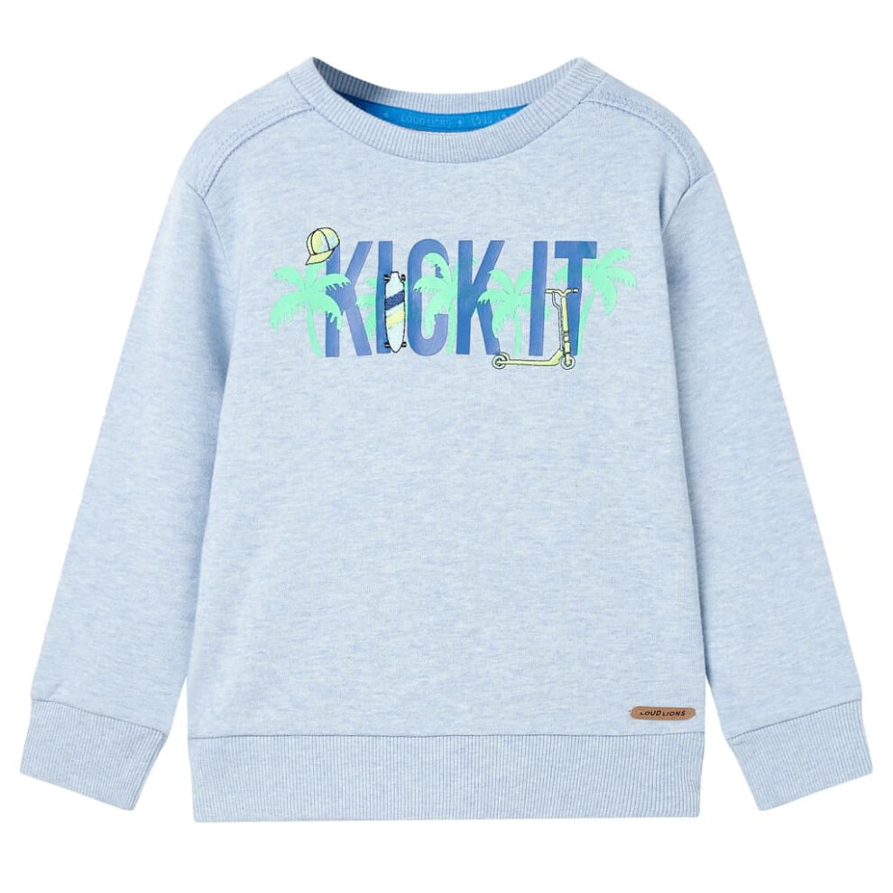 Vidaxl (, 128 (7-8Y)) Kids' Sweatshirt Toddler Children's Long Sleeves Pullover Kids' Top Clothes Blue