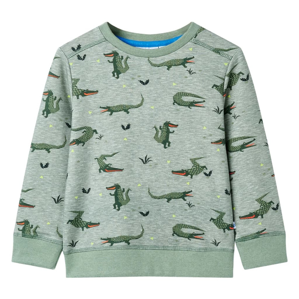 (92 (1.5-2y)) Kids' Sweatshirt Children Long Sleeves Pullover Top Light Khaki Melange 128