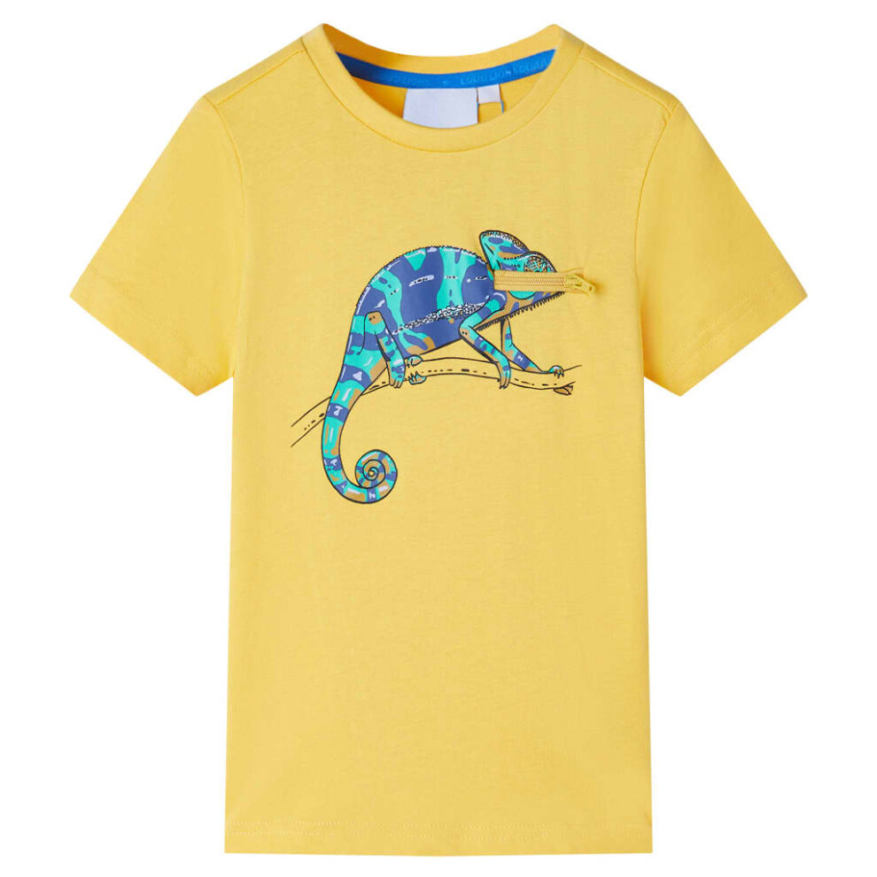 (ochre, 92 (1.5-2y)) Kids' T-shirt with Short Sleeves Toddler Tee Children's T Shirt Light Blue 104