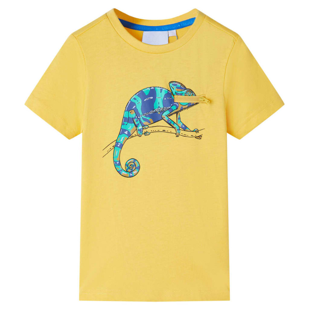 Vidaxl (Ochre, 116 (5-6Y)) Kids' T-Shirt With Short Sleeves Toddler Tee Children's T Shirt Light 104 Blue
