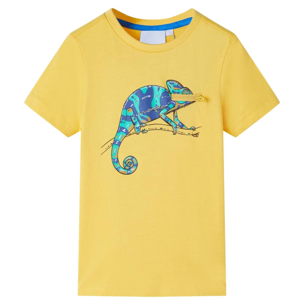 (ochre, 128 (7-8y)) Kids' T-shirt with Short Sleeves Toddler Tee Children's T Shirt Light Blue 104