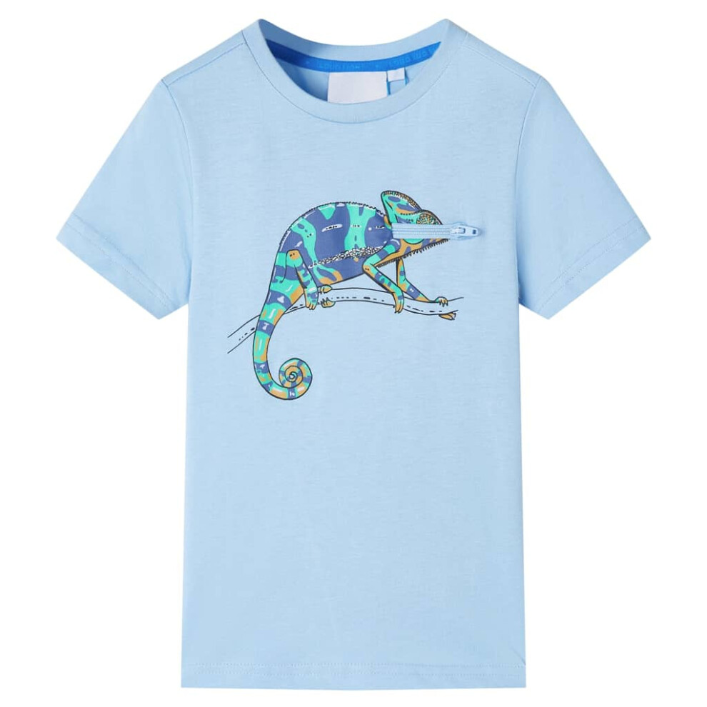 (blue, 92 (1.5-2y)) Kids' T-shirt with Short Sleeves Toddler Tee Children's T Shirt Light Blue 104