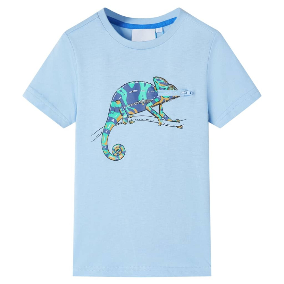 (blue, 140 (9-10y)) Kids' T-shirt with Short Sleeves Toddler Tee Children's T Shirt Light Blue 104