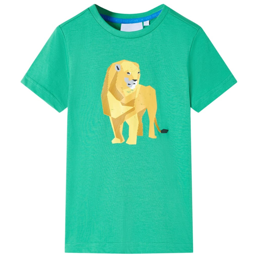 (green, 92 (1.5-2y)) Kids' T-shirt Short Sleeves Children's T Shirt Toddler Tee Kids Top Lion Print