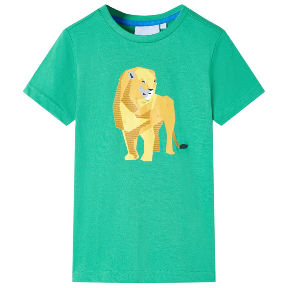 (green, 116 (5-6y)) Kids' T-shirt Short Sleeves Children's T Shirt Toddler Tee Kids Top Lion Print