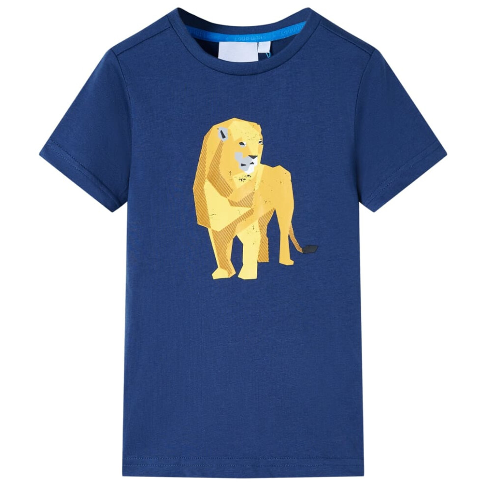 (blue, 92 (1.5-2y)) Kids' T-shirt Short Sleeves Children's T Shirt Toddler Tee Kids Top Lion Print