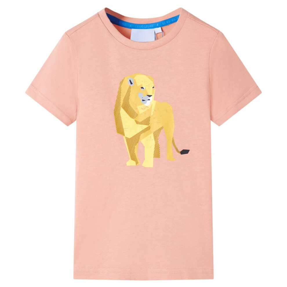 (orange, 104 (3-4y)) Kids' T-shirt Short Sleeves Children's T Shirt Toddler Tee Kids Top Lion Print