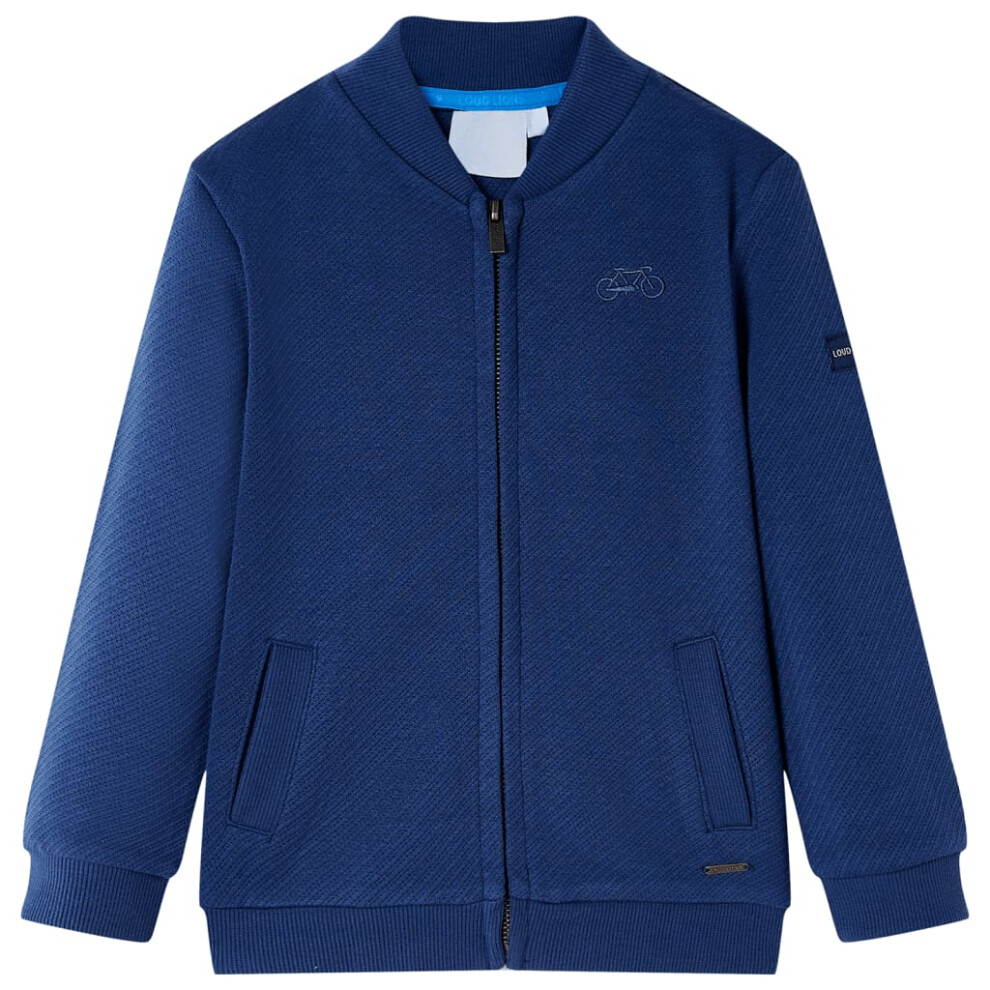 New Vidaxl Boys (104 (3-4Y)) Kids' Sweatshirt With Zip Children Long Sleeves Pullover Clothes Top Navy Blue