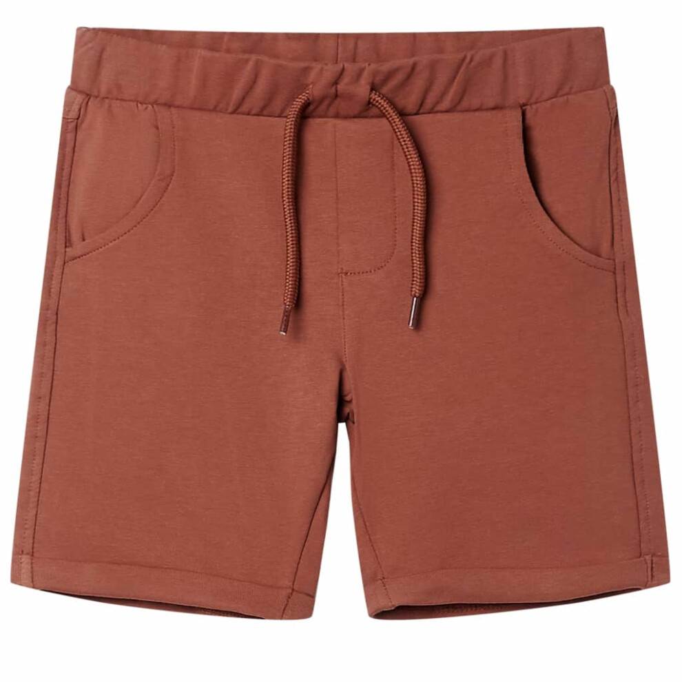 (brown, 116 (5-6y)) Kids' Shorts with Drawstring Children's Pants Kids Elasticated Waist Shorts