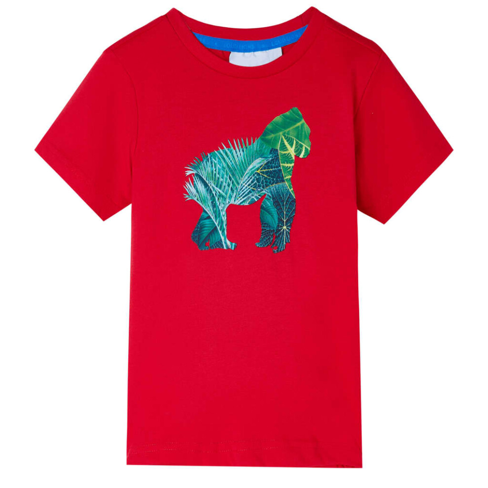Vidaxl (, 140 (9-10Y)) Kids' T-Shirt Short Sleeves Tee Children's T Shirt Toddler Kids' Top 92 Red