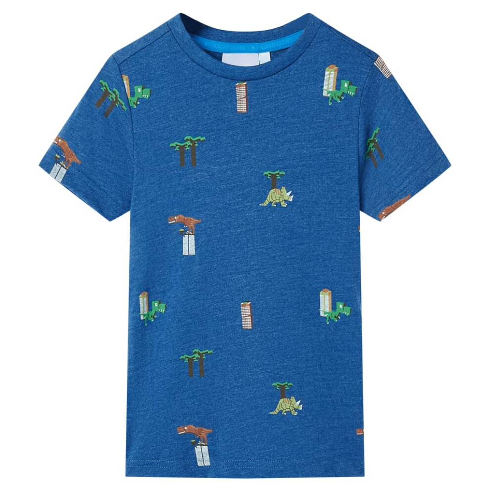 (dark blue, 92 (1.5-2y)) Kids' T-shirt Short Sleeves Tee Children's T Shirt Toddler Blue Melange 140