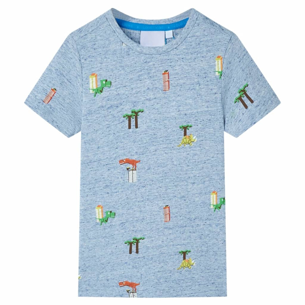 (blue, 116 (5-6y)) Kids' T-shirt Short Sleeves Tee Children's T Shirt Toddler Blue Melange 140