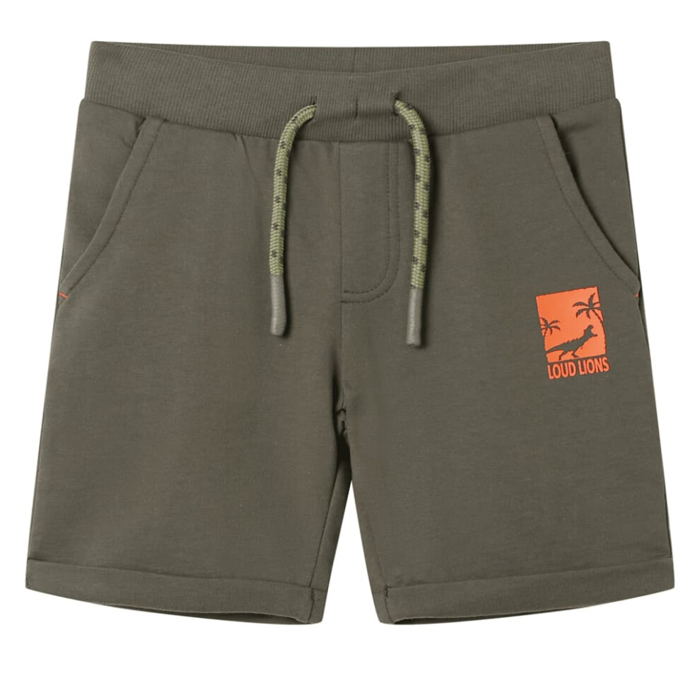 Vidaxl (Khaki, 128 (7-8Y)) Kids' Shorts With Drawstring Pants Children Kids Elasticated Waist Shorts