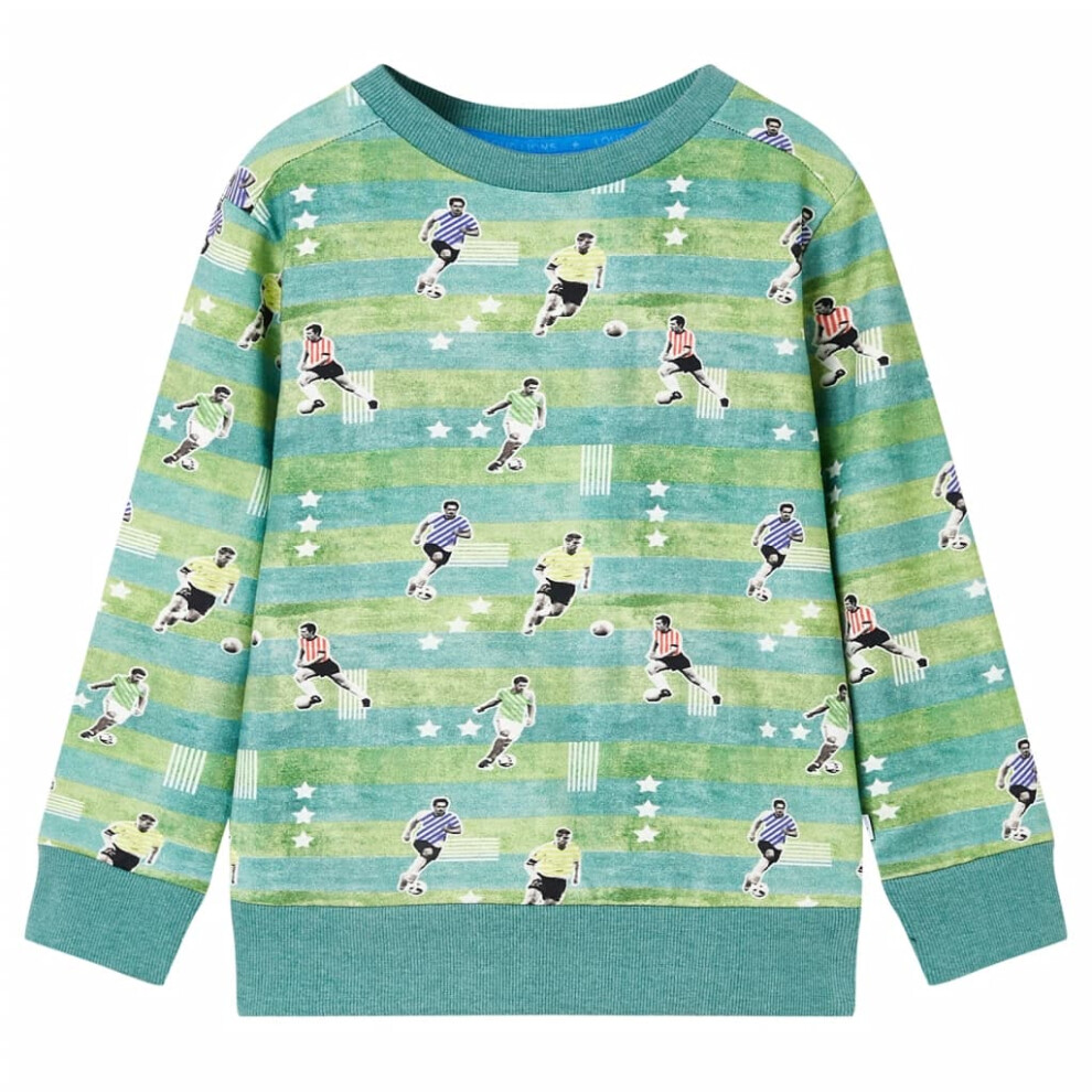 (104 (3-4y)) Kids' Sweatshirt Children Long Sleeves Pullover Kids' Top Light Green Melange