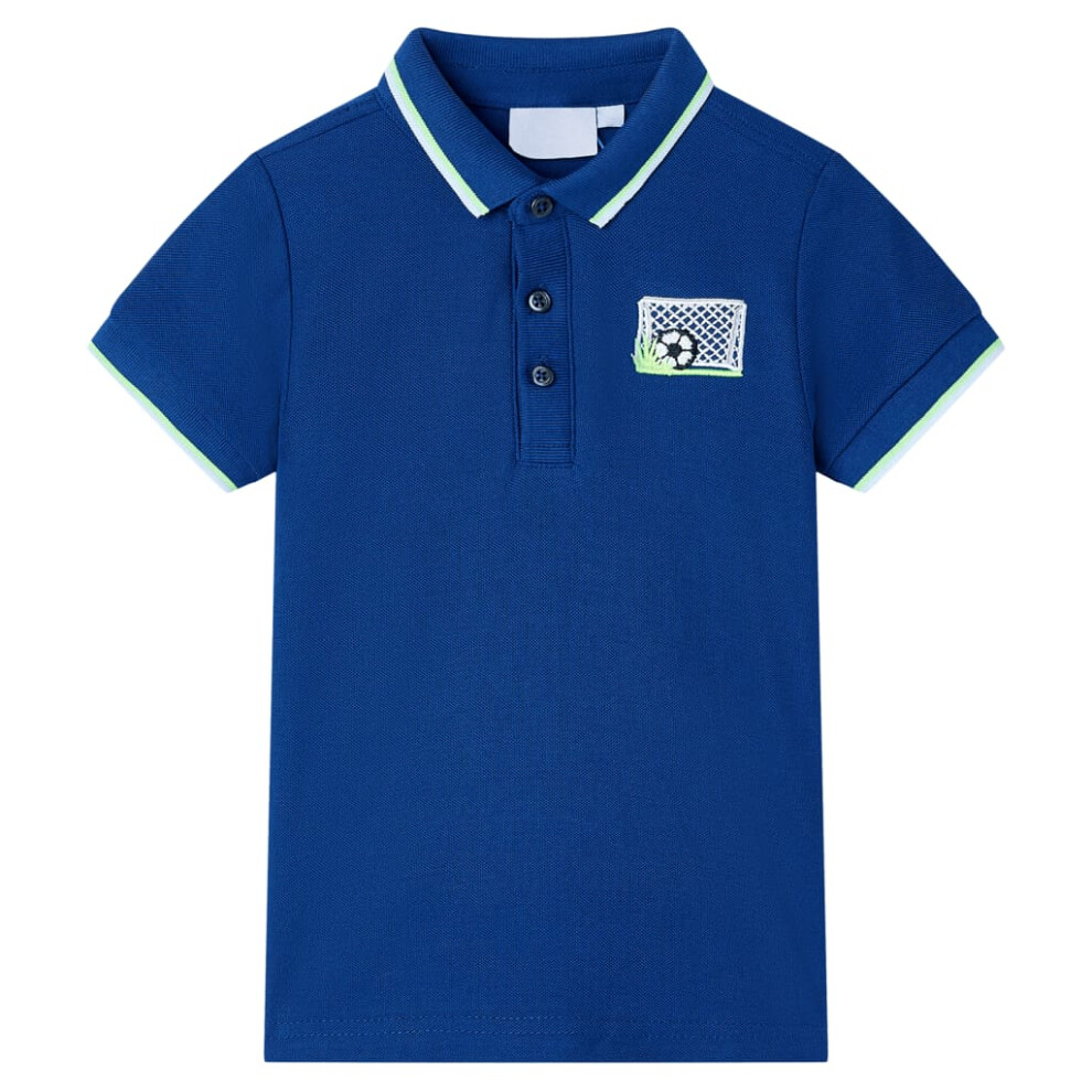 Vidaxl (Blue, 128 (7-8Y)) Kids' Polo Shirt School Children's T Shirts Plain Summer Tank Top And Tees