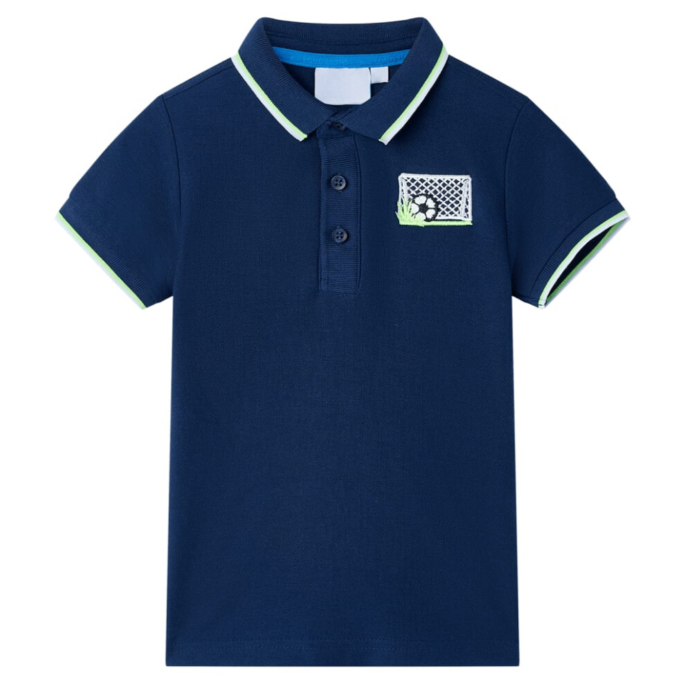 Vidaxl (Navy, 128 (7-8Y)) Kids' Polo Shirt School Children's T Shirts Plain Summer Tank Top And Tees