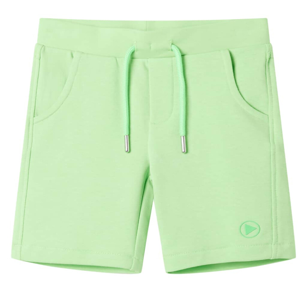 (128 (7-8y)) Kids' Shorts Elasticated Waistband Shorts Kids Children's Pants Fluo Green