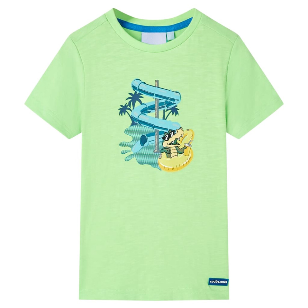 (green, 128 (7-8y)) Kids' T-shirt Short Sleeves Tee Children's T Shirt Toddler Top Neon Green 92