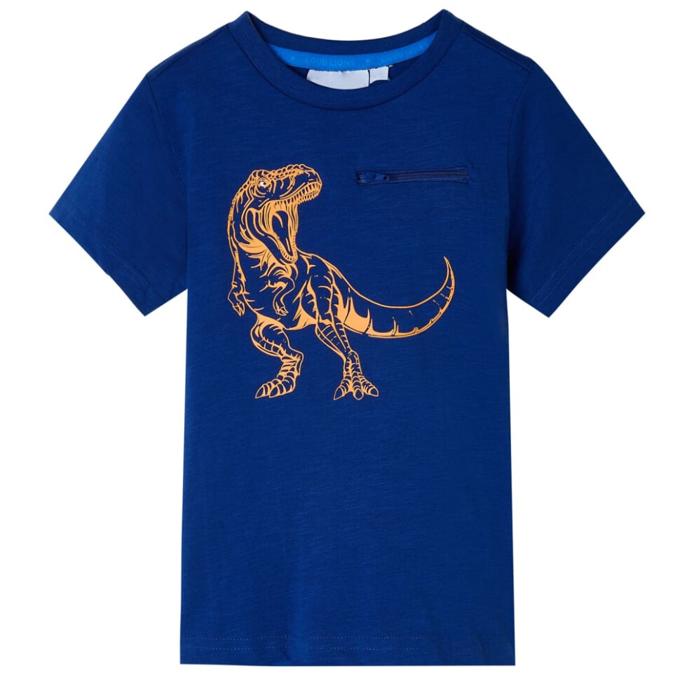 (blue, 92 (1.5-2y)) Kids' T-shirt With Short Sleeves Children's T Shirt Tee Top Dinosaur Design