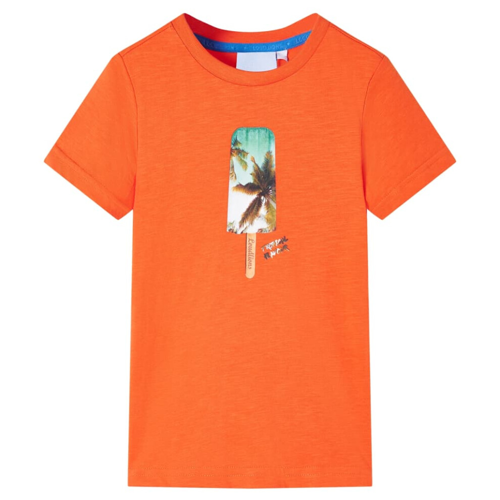 (orange, 116 (5-6y)) Kids' T-shirt Short Sleeves Children's T Shirt Tee Toddler Top Ice Lolly Print