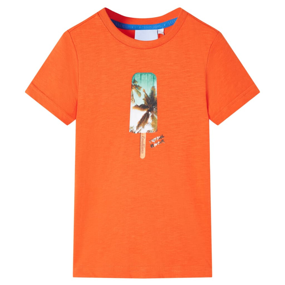 (orange, 92 (1.5-2y)) Kids' T-shirt Short Sleeves Children's T Shirt Tee Toddler Top Ice Lolly Print