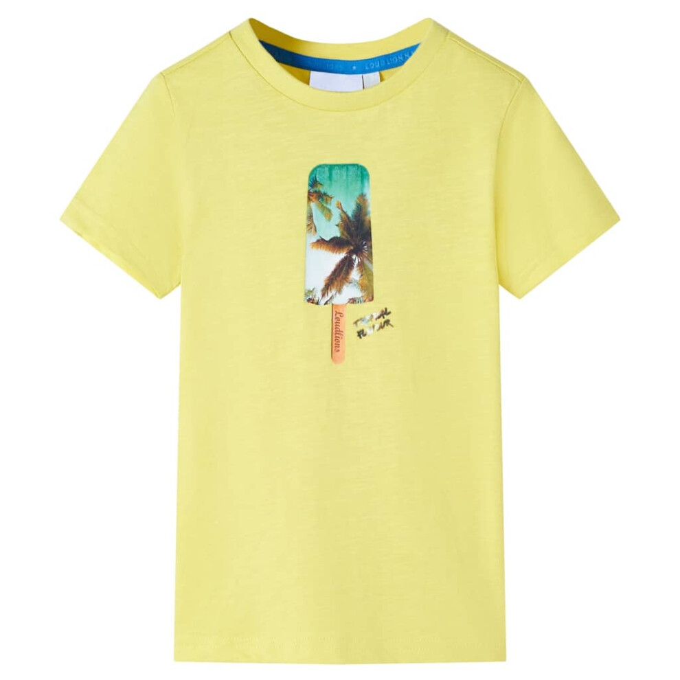 (yellow, 116 (5-6y)) Kids' T-shirt Short Sleeves Children's T Shirt Tee Toddler Top Ice Lolly Print