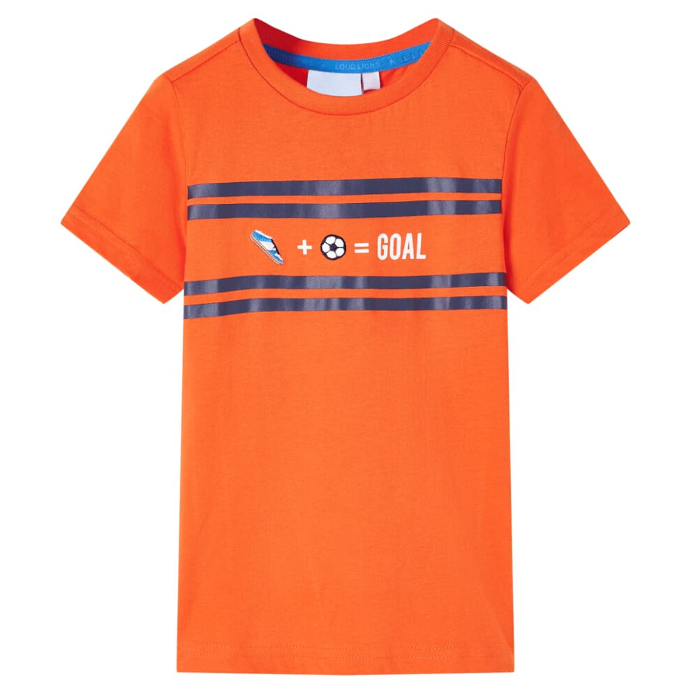 (orange, 104 (3-4y)) Kids' T-shirt Short Sleeves Children's T Shirt Toddler Tee GOAL Design Neon