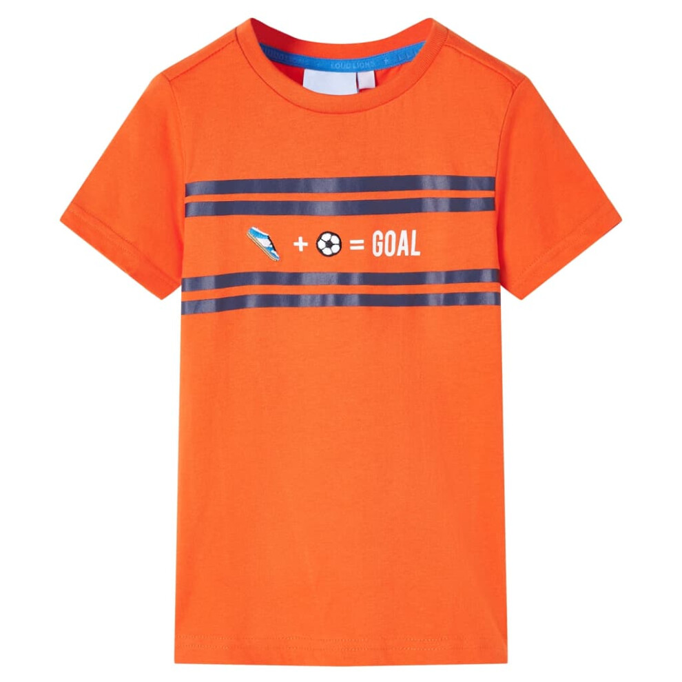 (orange, 140 (9-10y)) Kids' T-shirt Short Sleeves Children's T Shirt Toddler Tee GOAL Design Neon