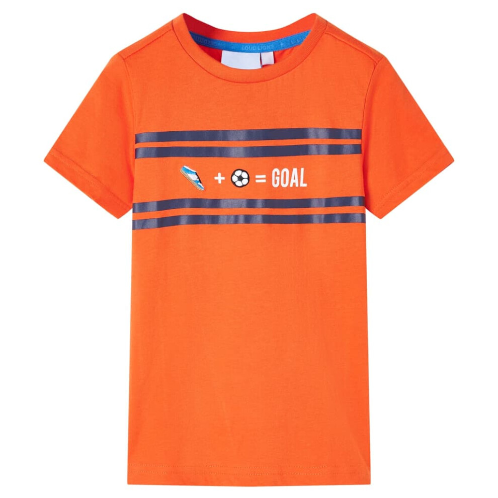 (orange, 128 (7-8y)) Kids' T-shirt Short Sleeves Children's T Shirt Toddler Tee GOAL Design Neon