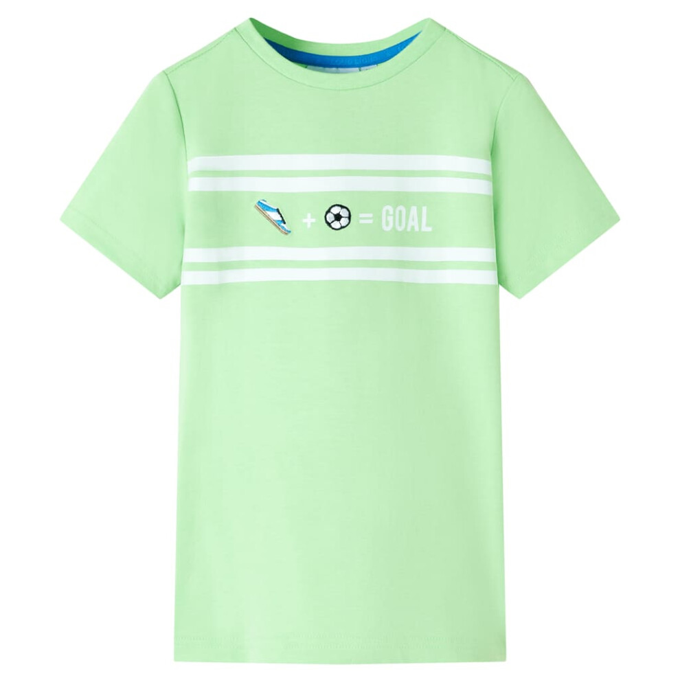 (green, 140 (9-10y)) Kids' T-shirt Short Sleeves Children's T Shirt Toddler Tee GOAL Design Neon