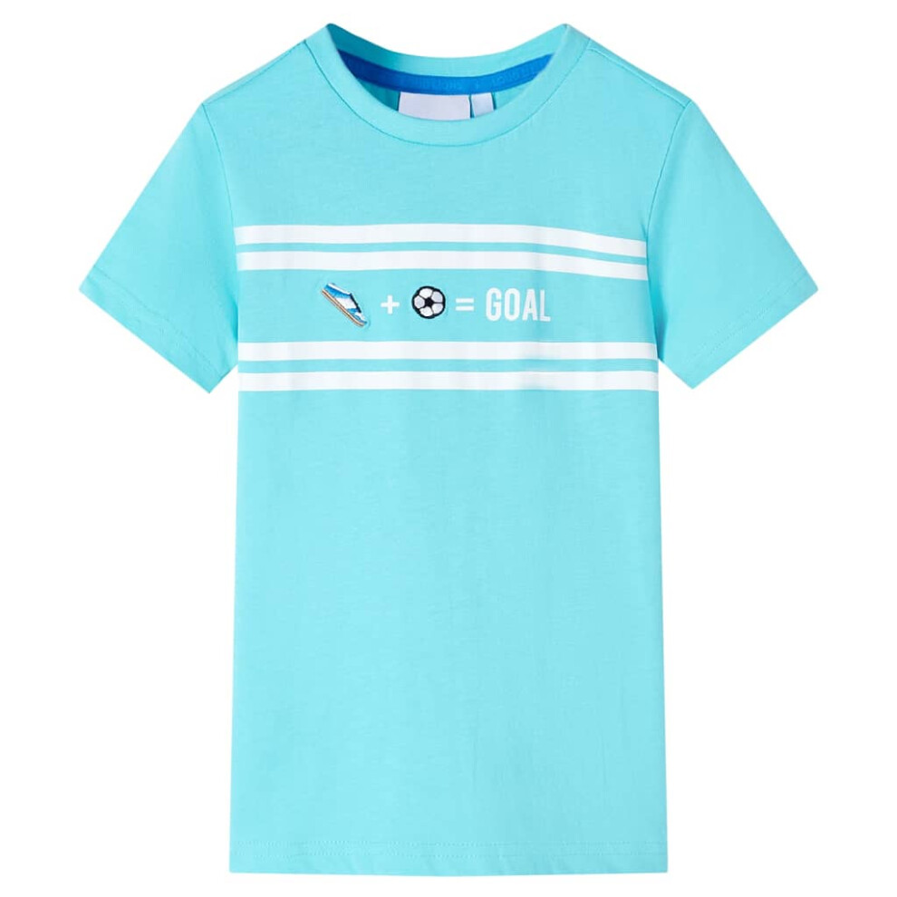 (aqua, 104 (3-4y)) Kids' T-shirt Short Sleeves Children's T Shirt Toddler Tee GOAL Design Neon