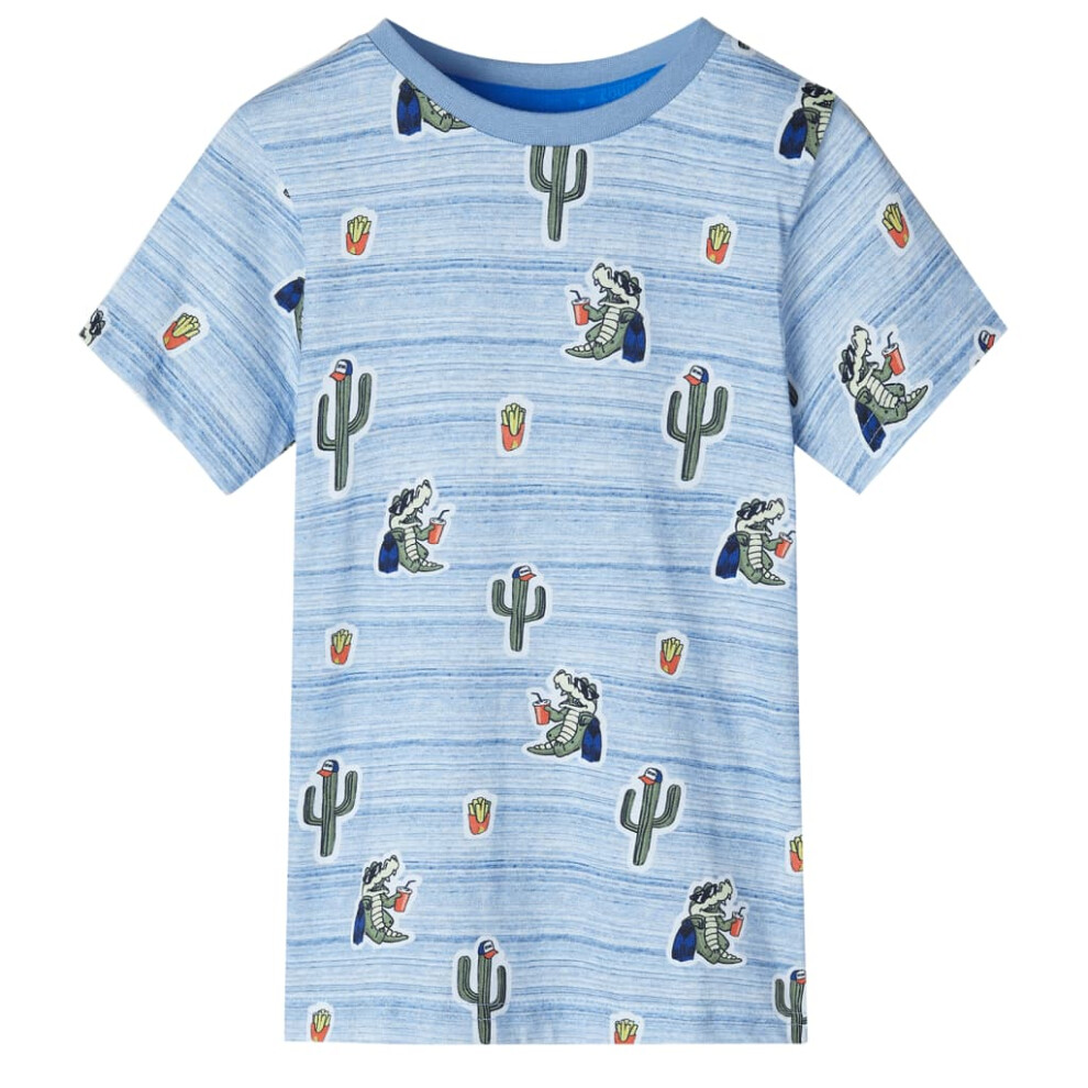 Vidaxl (, 128 (7-8Y)) Kids' T-Shirt Short Sleeves Tee Children's T Shirt Toddler Top Mix 92 Blue
