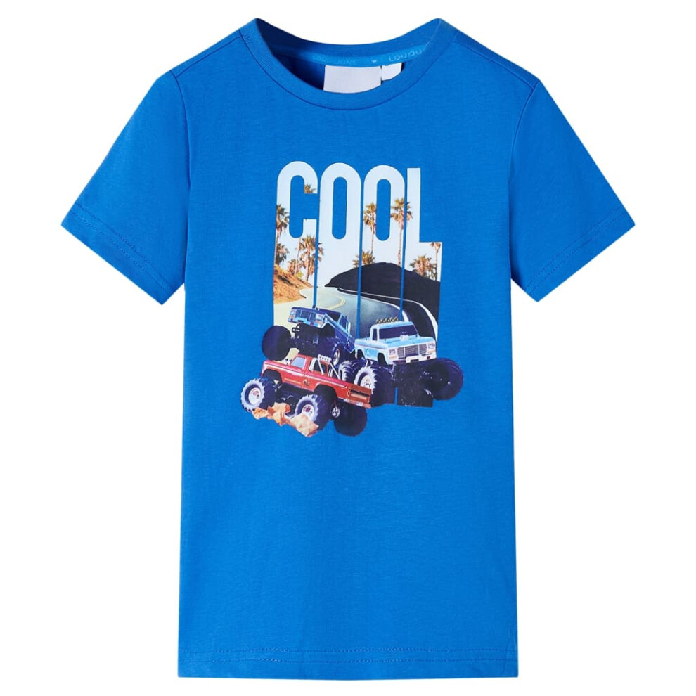 (blue, 92 (1.5-2y)) Kids' T-shirt Short Sleeves Children's T Shirt Tee Toddler Top Cars Print