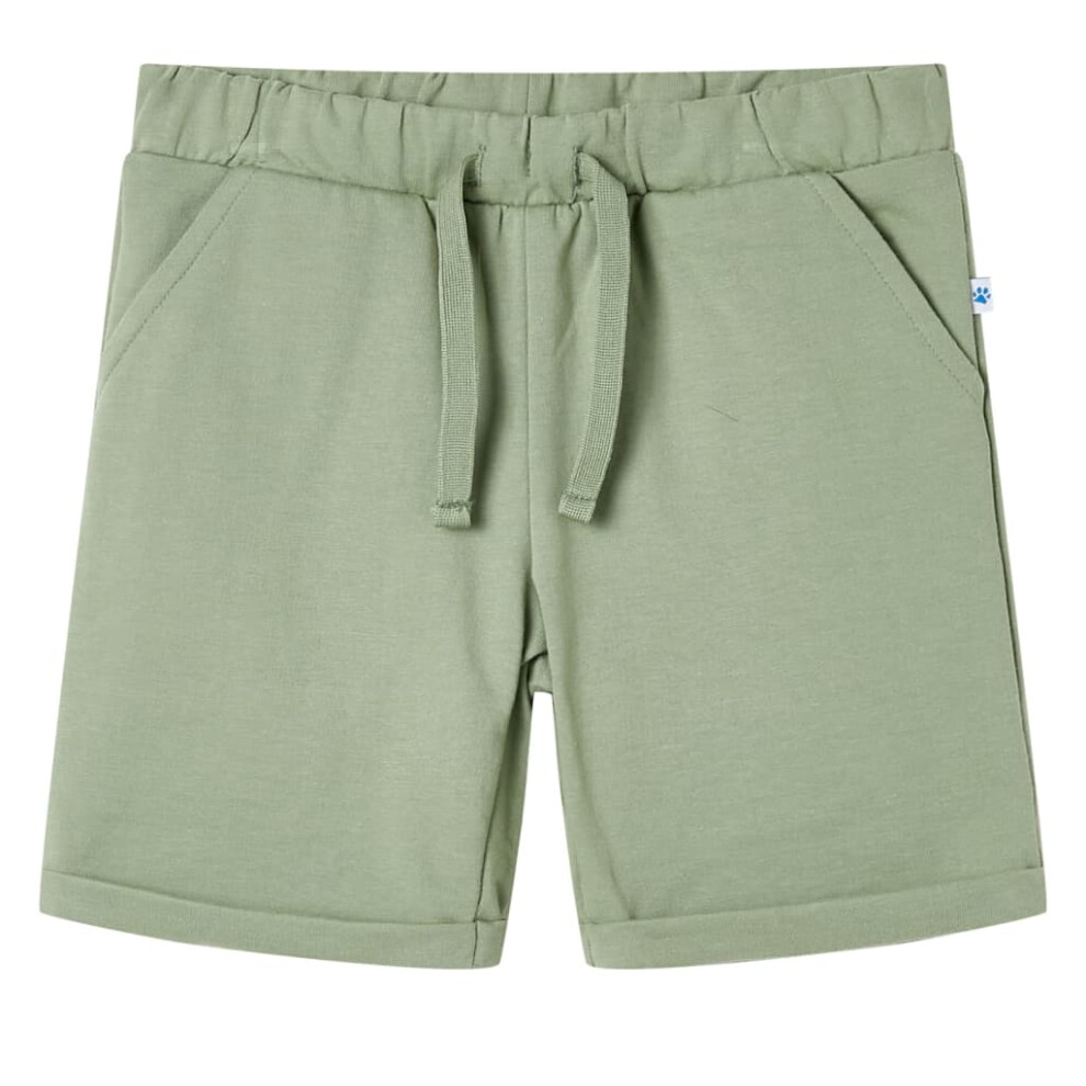 Vidaxl (92 (1.5-2Y)) Kids' Shorts With Drawstring Pants Kids Elasticated Waist Shorts Khaki Light
