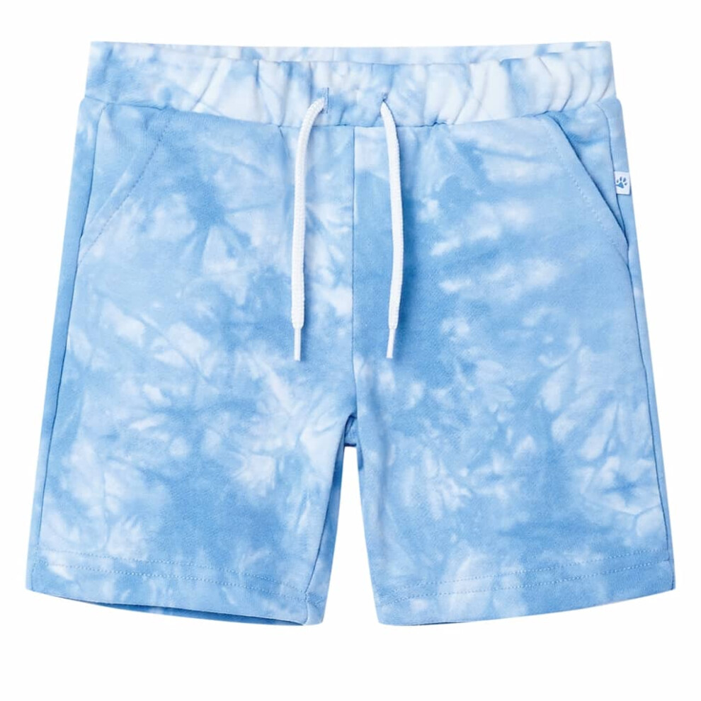 (128 (7-8y)) Kids' Shorts with Drawstring Elasticated Waistband Shorts Pants Soft Blue