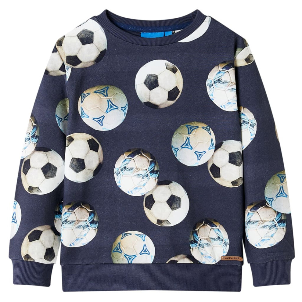 (104 (3-4y)) Kids' Sweatshirt Children Long Sleeves Toddler Pullover Kids' Clothes Navy